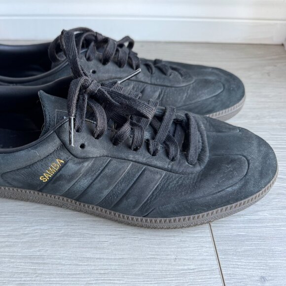 Men's Black Suede Adidas' Sambas - Picture 4 of 5